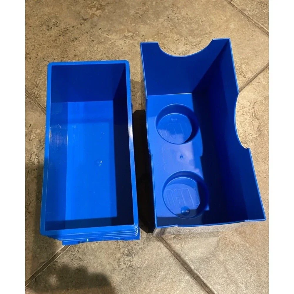 LEGO 2-stud Blue Storage Brick Plastic Stackable 10x5x6